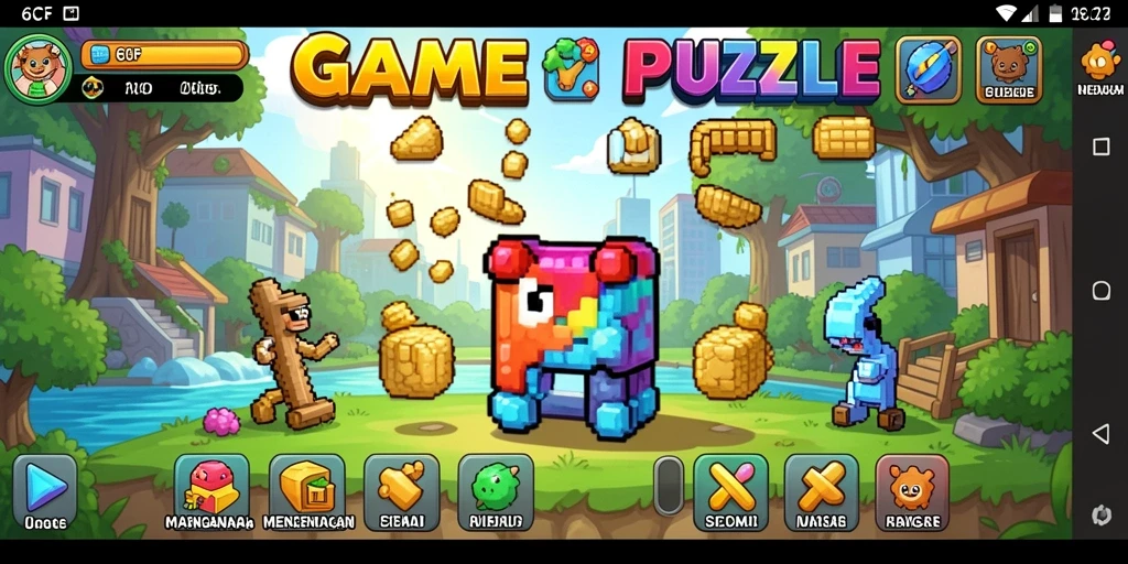 Tampilan menarik dari gameplay Puzzle di 6CF.