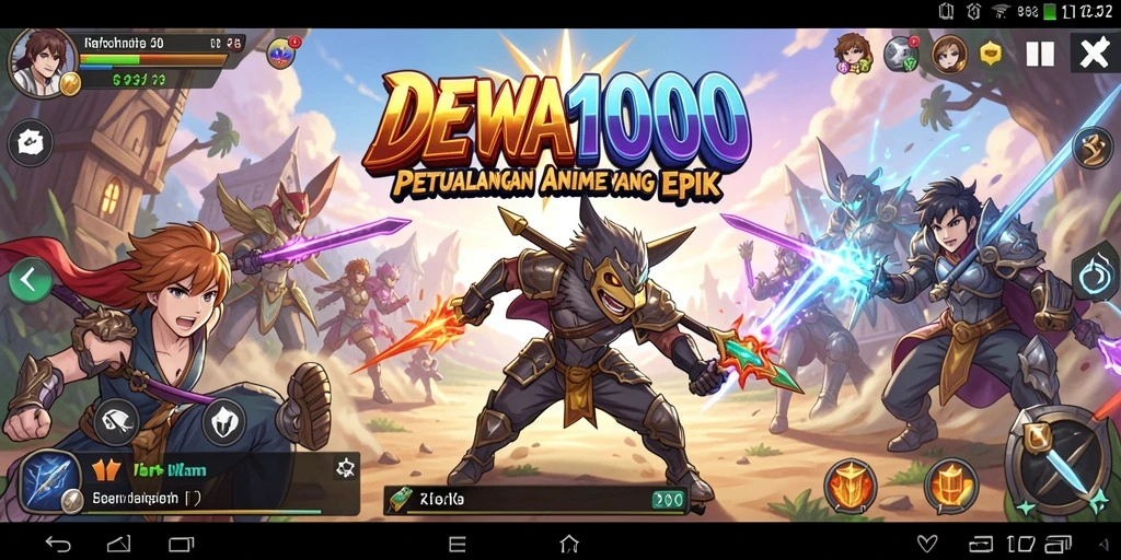 Screenshot gameplay DEWA1000 yang menampilkan aksi seru dalam anime.