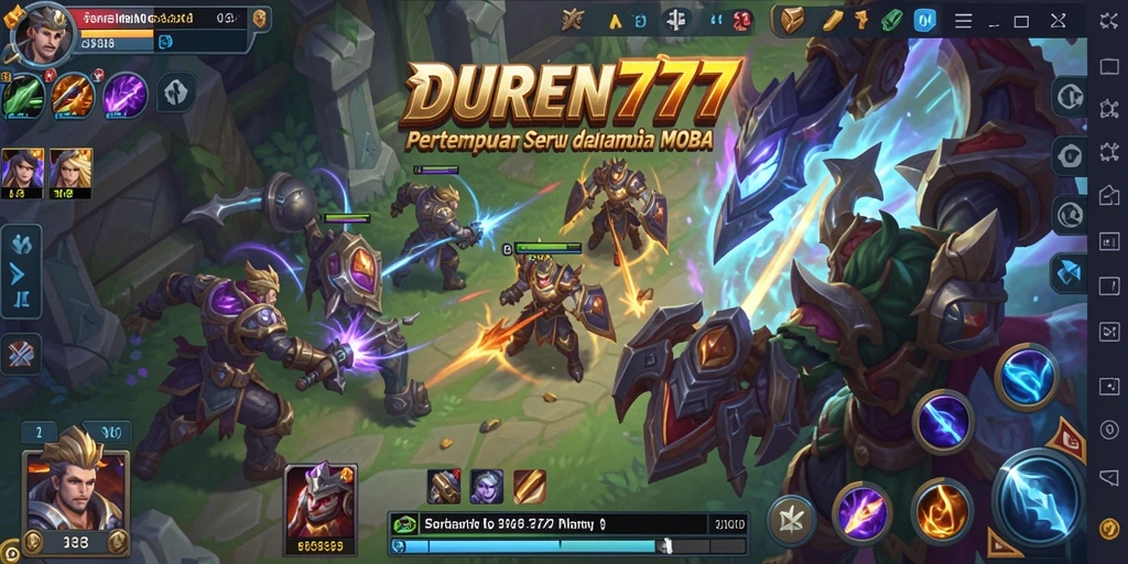 Tangkapan layar menunjukkan aksi pertarungan menarik di DUREN777 MOBA.