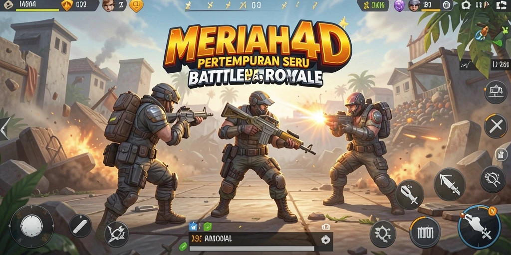 Tangkapan layar gameplay MERIAH4D menampilkan aksi pertempuran yang seru.