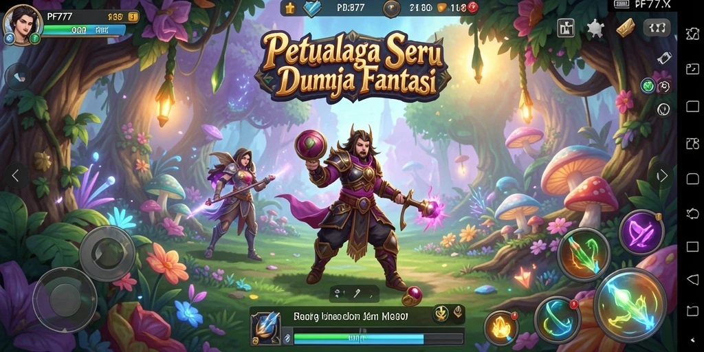 Screenshot utama PF777 menampilkan aksi seru dalam dunia petualangan.