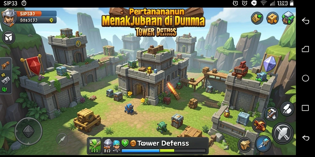 Tampilan grafis menarik saat gameplay Tower Defense SIP33.