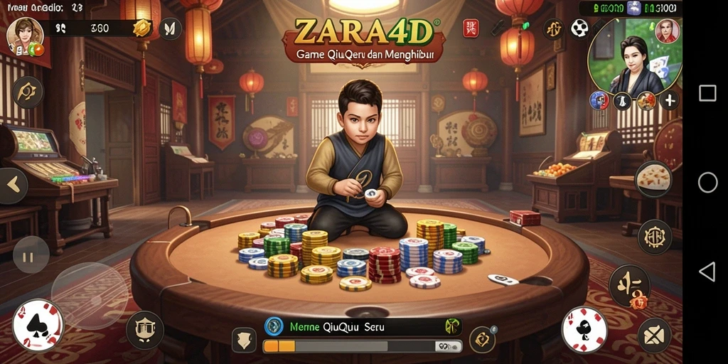 Screenshot gameplay seru ZARA4D yang menampilkan momen kemenangan QiuQiu.